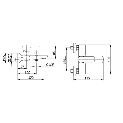 Μπαταρία λουτρού  Imola Black Matt 7800N